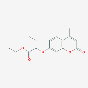 molecular formula C17H20O5 B5181292 ethyl 2-[(4,8-dimethyl-2-oxo-2H-chromen-7-yl)oxy]butanoate 
