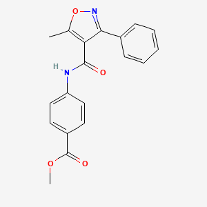 molecular formula C19H16N2O4 B5181304 methyl 4-{[(5-methyl-3-phenyl-4-isoxazolyl)carbonyl]amino}benzoate 
