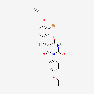 molecular formula C22H19BrN2O5 B5181327 5-[4-(allyloxy)-3-bromobenzylidene]-1-(4-ethoxyphenyl)-2,4,6(1H,3H,5H)-pyrimidinetrione 