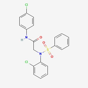 molecular formula C20H16Cl2N2O3S B5181378 N~2~-(2-chlorophenyl)-N~1~-(4-chlorophenyl)-N~2~-(phenylsulfonyl)glycinamide 