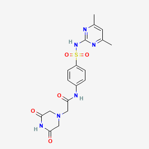 molecular formula C18H20N6O5S B5181387 N-(4-{[(4,6-dimethyl-2-pyrimidinyl)amino]sulfonyl}phenyl)-2-(3,5-dioxo-1-piperazinyl)acetamide 