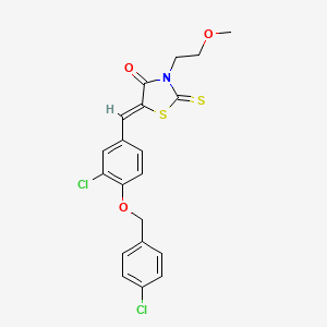 molecular formula C20H17Cl2NO3S2 B5181397 5-{3-chloro-4-[(4-chlorobenzyl)oxy]benzylidene}-3-(2-methoxyethyl)-2-thioxo-1,3-thiazolidin-4-one 