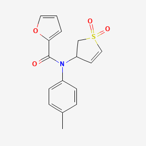 molecular formula C16H15NO4S B5181400 N-(1,1-dioxido-2,3-dihydro-3-thienyl)-N-(4-methylphenyl)-2-furamide 
