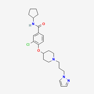 molecular formula C23H31ClN4O2 B5181444 3-chloro-N-cyclopentyl-4-({1-[3-(1H-pyrazol-1-yl)propyl]-4-piperidinyl}oxy)benzamide 