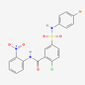 molecular formula C19H13BrClN3O5S B5181452 5-{[(4-bromophenyl)amino]sulfonyl}-2-chloro-N-(2-nitrophenyl)benzamide 
