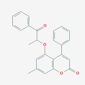 molecular formula C25H20O4 B5181461 7-methyl-5-(1-methyl-2-oxo-2-phenylethoxy)-4-phenyl-2H-chromen-2-one 