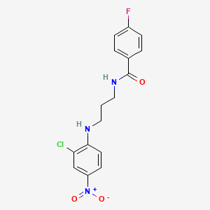 molecular formula C16H15ClFN3O3 B5181494 N-{3-[(2-chloro-4-nitrophenyl)amino]propyl}-4-fluorobenzamide 