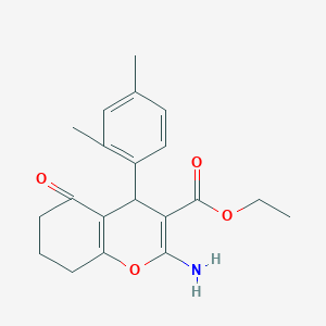 molecular formula C20H23NO4 B5181499 ethyl 2-amino-4-(2,4-dimethylphenyl)-5-oxo-5,6,7,8-tetrahydro-4H-chromene-3-carboxylate 