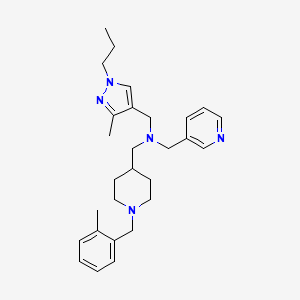 molecular formula C28H39N5 B5181507 1-[1-(2-methylbenzyl)-4-piperidinyl]-N-[(3-methyl-1-propyl-1H-pyrazol-4-yl)methyl]-N-(3-pyridinylmethyl)methanamine 