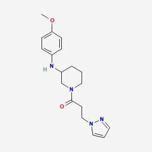molecular formula C18H24N4O2 B5181518 N-(4-methoxyphenyl)-1-[3-(1H-pyrazol-1-yl)propanoyl]-3-piperidinamine 