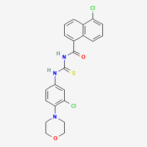 molecular formula C22H19Cl2N3O2S B5181534 5-chloro-N-({[3-chloro-4-(4-morpholinyl)phenyl]amino}carbonothioyl)-1-naphthamide 