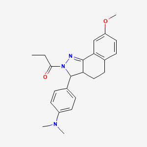 molecular formula C23H27N3O2 B5181540 4-(8-methoxy-2-propionyl-3,3a,4,5-tetrahydro-2H-benzo[g]indazol-3-yl)-N,N-dimethylaniline 