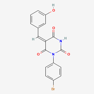 molecular formula C17H11BrN2O4 B5181546 1-(4-bromophenyl)-5-(3-hydroxybenzylidene)-2,4,6(1H,3H,5H)-pyrimidinetrione 