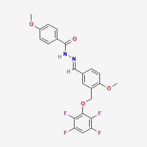 molecular formula C23H18F4N2O4 B5181548 4-methoxy-N'-{4-methoxy-3-[(2,3,5,6-tetrafluorophenoxy)methyl]benzylidene}benzohydrazide 