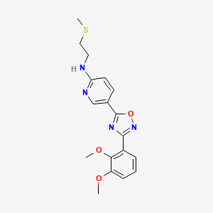 molecular formula C18H20N4O3S B5181555 5-[3-(2,3-dimethoxyphenyl)-1,2,4-oxadiazol-5-yl]-N-[2-(methylthio)ethyl]-2-pyridinamine 