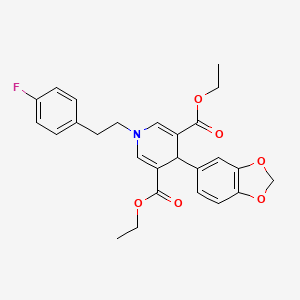 molecular formula C26H26FNO6 B5181567 diethyl 4-(1,3-benzodioxol-5-yl)-1-[2-(4-fluorophenyl)ethyl]-1,4-dihydro-3,5-pyridinedicarboxylate 