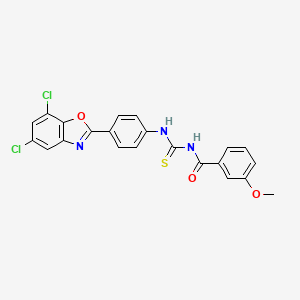 molecular formula C22H15Cl2N3O3S B5181583 N-({[4-(5,7-dichloro-1,3-benzoxazol-2-yl)phenyl]amino}carbonothioyl)-3-methoxybenzamide 