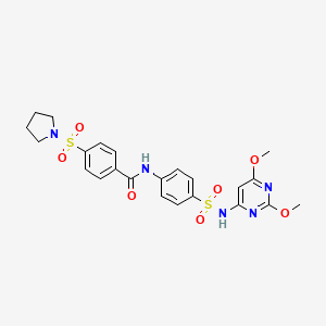 molecular formula C23H25N5O7S2 B5181602 N-(4-{[(2,6-dimethoxy-4-pyrimidinyl)amino]sulfonyl}phenyl)-4-(1-pyrrolidinylsulfonyl)benzamide 