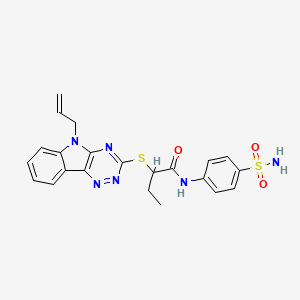 molecular formula C22H22N6O3S2 B5181632 2-[(5-allyl-5H-[1,2,4]triazino[5,6-b]indol-3-yl)thio]-N-[4-(aminosulfonyl)phenyl]butanamide 