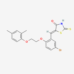molecular formula C20H18BrNO3S2 B5181641 5-{5-bromo-2-[2-(2,4-dimethylphenoxy)ethoxy]benzylidene}-2-thioxo-1,3-thiazolidin-4-one 