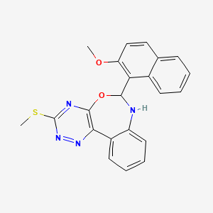 molecular formula C22H18N4O2S B5181648 6-(2-methoxy-1-naphthyl)-3-(methylthio)-6,7-dihydro[1,2,4]triazino[5,6-d][3,1]benzoxazepine 