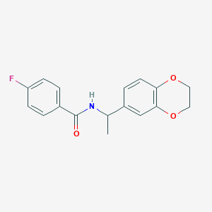 molecular formula C17H16FNO3 B5181656 N-[1-(2,3-dihydro-1,4-benzodioxin-6-yl)ethyl]-4-fluorobenzamide 