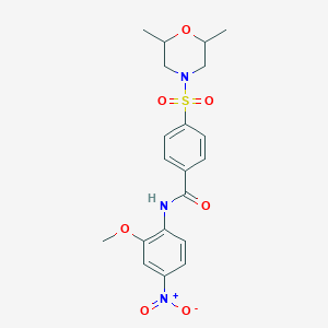 molecular formula C20H23N3O7S B5181664 4-[(2,6-dimethyl-4-morpholinyl)sulfonyl]-N-(2-methoxy-4-nitrophenyl)benzamide CAS No. 6145-21-7
