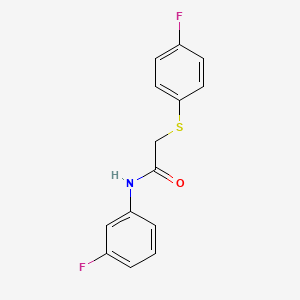molecular formula C14H11F2NOS B5181693 N-(3-fluorophenyl)-2-[(4-fluorophenyl)thio]acetamide 