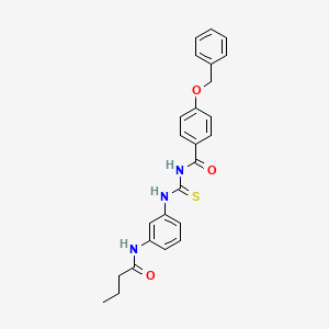 molecular formula C25H25N3O3S B5181695 4-(benzyloxy)-N-({[3-(butyrylamino)phenyl]amino}carbonothioyl)benzamide 