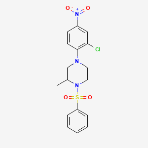 molecular formula C17H18ClN3O4S B5181696 4-(2-chloro-4-nitrophenyl)-2-methyl-1-(phenylsulfonyl)piperazine 