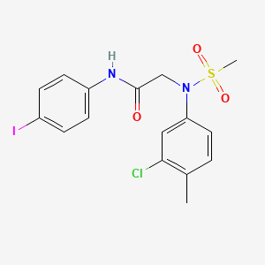 molecular formula C16H16ClIN2O3S B5181703 N~2~-(3-chloro-4-methylphenyl)-N~1~-(4-iodophenyl)-N~2~-(methylsulfonyl)glycinamide 