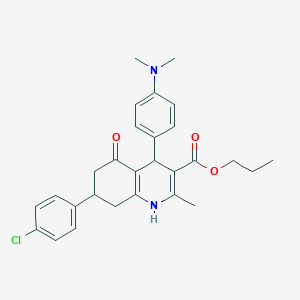 propyl 7-(4-chlorophenyl)-4-[4-(dimethylamino)phenyl]-2-methyl-5-oxo-1,4,5,6,7,8-hexahydro-3-quinolinecarboxylate