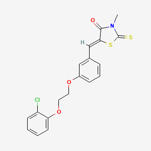 molecular formula C19H16ClNO3S2 B5181750 5-{3-[2-(2-chlorophenoxy)ethoxy]benzylidene}-3-methyl-2-thioxo-1,3-thiazolidin-4-one 