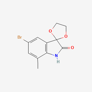molecular formula C11H10BrNO3 B5181795 5'-bromo-7'-methylspiro[1,3-dioxolane-2,3'-indol]-2'(1'H)-one 