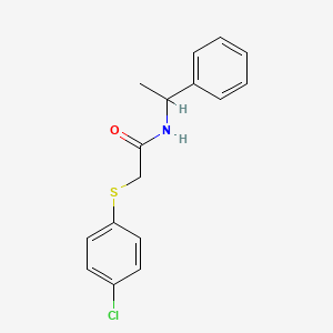 molecular formula C16H16ClNOS B5181808 2-[(4-chlorophenyl)thio]-N-(1-phenylethyl)acetamide 