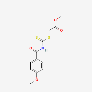 molecular formula C13H15NO4S2 B5181819 ethyl ({[(4-methoxybenzoyl)amino]carbonothioyl}thio)acetate 