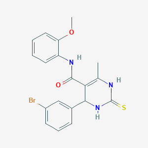molecular formula C19H18BrN3O2S B5181826 4-(3-bromophenyl)-N-(2-methoxyphenyl)-6-methyl-2-thioxo-1,2,3,4-tetrahydro-5-pyrimidinecarboxamide 