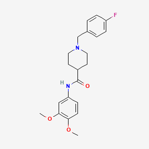 molecular formula C21H25FN2O3 B5181849 N-(3,4-dimethoxyphenyl)-1-(4-fluorobenzyl)-4-piperidinecarboxamide 