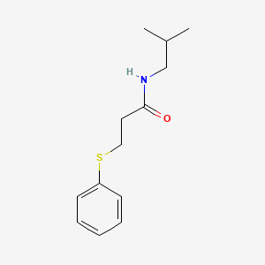 molecular formula C13H19NOS B5181884 N-isobutyl-3-(phenylthio)propanamide 