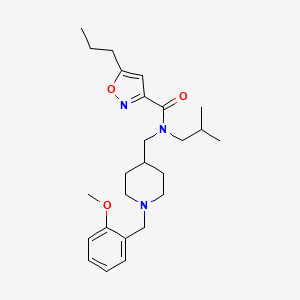 molecular formula C25H37N3O3 B5181886 N-isobutyl-N-{[1-(2-methoxybenzyl)-4-piperidinyl]methyl}-5-propyl-3-isoxazolecarboxamide 
