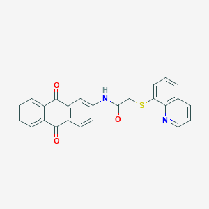 molecular formula C25H16N2O3S B5181926 N-(9,10-dioxo-9,10-dihydro-2-anthracenyl)-2-(8-quinolinylthio)acetamide 