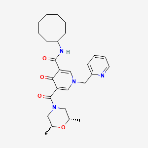 N-cyclooctyl-5-{[(2R*,6S*)-2,6-dimethyl-4-morpholinyl]carbonyl}-4-oxo-1-(2-pyridinylmethyl)-1,4-dihydro-3-pyridinecarboxamide