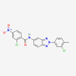 molecular formula C20H13Cl2N5O3 B5181955 2-chloro-N-[2-(3-chloro-4-methylphenyl)-2H-1,2,3-benzotriazol-5-yl]-4-nitrobenzamide 