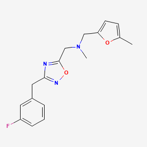molecular formula C17H18FN3O2 B5181959 1-[3-(3-fluorobenzyl)-1,2,4-oxadiazol-5-yl]-N-methyl-N-[(5-methyl-2-furyl)methyl]methanamine 