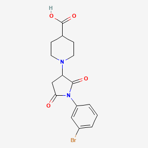 molecular formula C16H17BrN2O4 B5181972 1-[1-(3-bromophenyl)-2,5-dioxo-3-pyrrolidinyl]-4-piperidinecarboxylic acid 