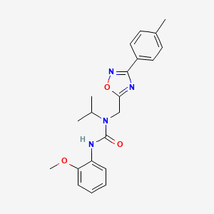 molecular formula C21H24N4O3 B5181999 N-isopropyl-N'-(2-methoxyphenyl)-N-{[3-(4-methylphenyl)-1,2,4-oxadiazol-5-yl]methyl}urea 