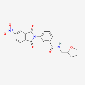 molecular formula C20H17N3O6 B5182009 3-(5-nitro-1,3-dioxo-1,3-dihydro-2H-isoindol-2-yl)-N-(tetrahydro-2-furanylmethyl)benzamide 