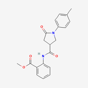 molecular formula C20H20N2O4 B5182024 methyl 2-({[1-(4-methylphenyl)-5-oxo-3-pyrrolidinyl]carbonyl}amino)benzoate 