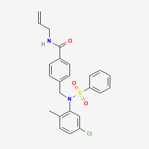 molecular formula C24H23ClN2O3S B5182039 N-allyl-4-{[(5-chloro-2-methylphenyl)(phenylsulfonyl)amino]methyl}benzamide 