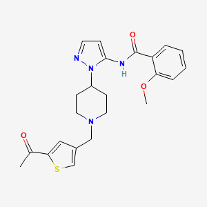 molecular formula C23H26N4O3S B5182070 N-(1-{1-[(5-acetyl-3-thienyl)methyl]-4-piperidinyl}-1H-pyrazol-5-yl)-2-methoxybenzamide 